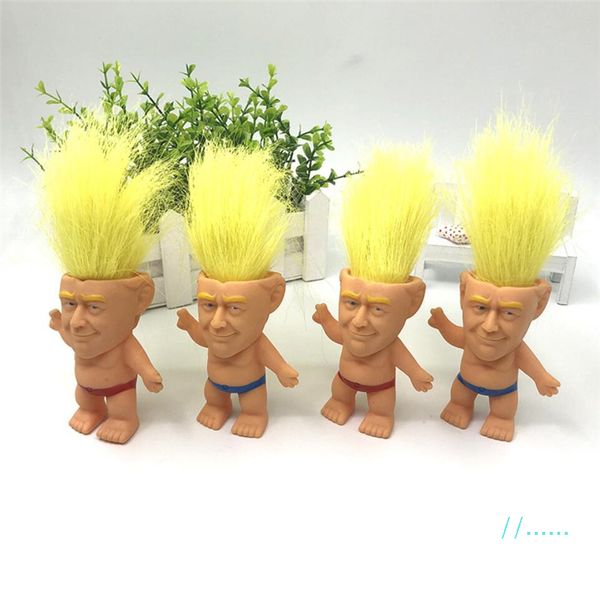 

10cm donald trump cartoon figures doll toy usa president trump 2020 general election novalty model kids hand play funny vinyl toys a61305