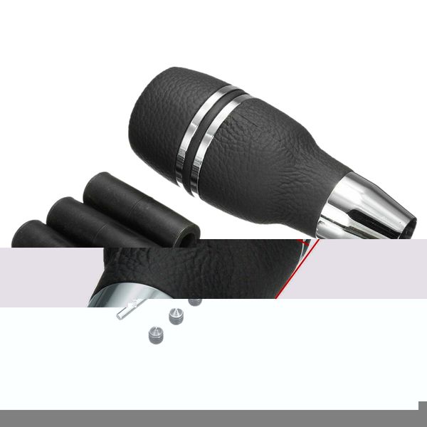 

black leather universal car automatic gear stick shift knob shifter lever
