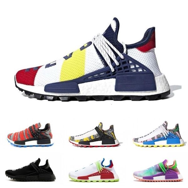 

human race trail running shoes men women pharrell williams hu runner yellow black white solar pack nerd blue sport runner sneaker36-47