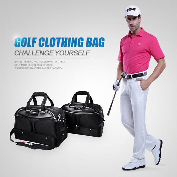 

pgm golf clothing bags shoes bag double layer men's golf apparel bag big capacity waterproof package travelling bags d0057
