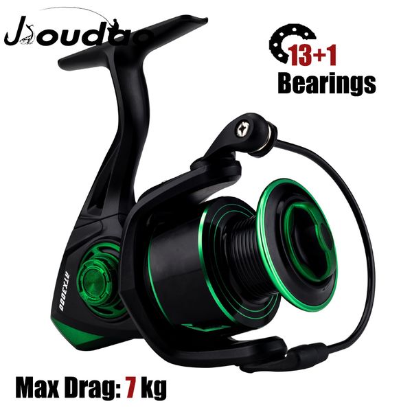 

jioudao fishing reel 3000-4000 series 5.2:1 spinning reel cnc aluminum alloy arm fishing portable spinning reel 13+1bb wheel
