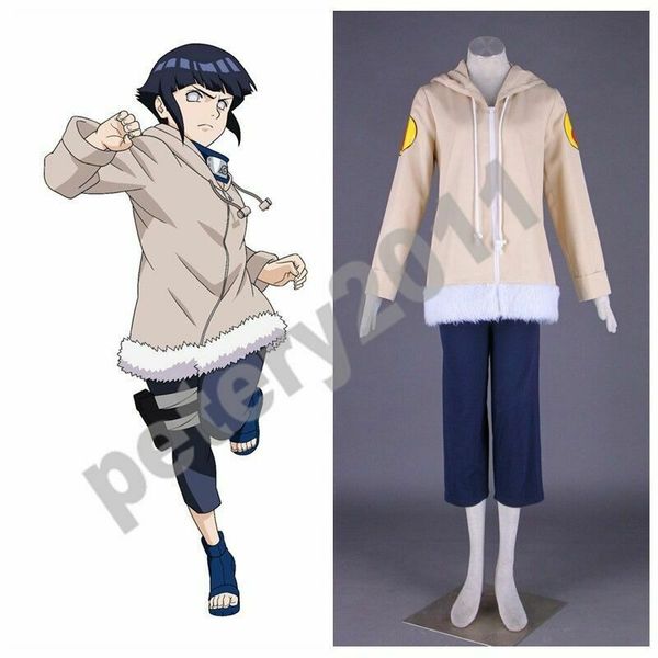 

n aruto anime hyuga hinata cosplay costume halloween cos new, Black;red