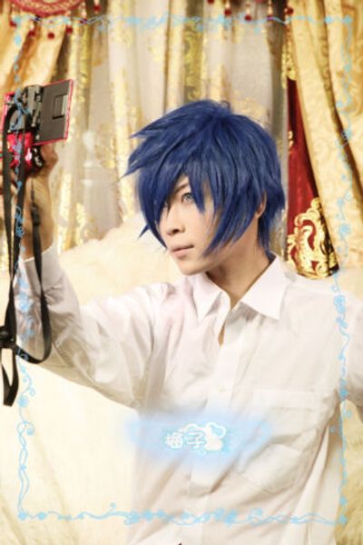 

609 acca:13-ku kansatsu-ka nino short layered blue gray cosplay wig, Black