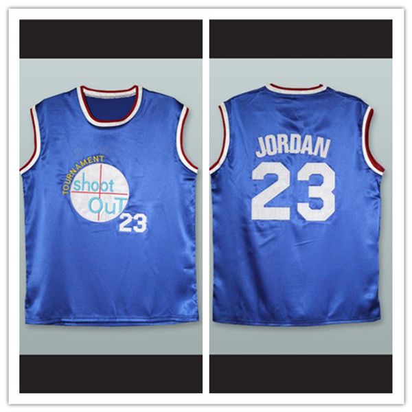 

Michael 23 Tournament Shoot Out Blue Silk Basketball Jersey