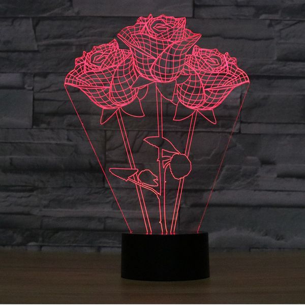 

seven neon]rose acrylic 7colors desk lamp 3d lamp novelty led night light millennium falcon light