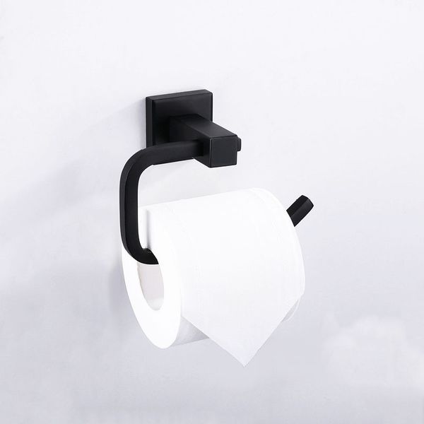 

Toilet Accessories Matte Black Stainless Steel Paper Holder Bathroom Paper Towel Rack Wall Mounted