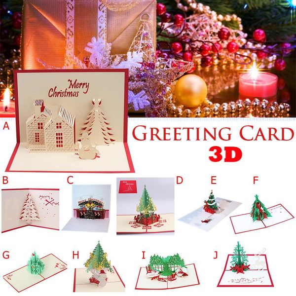 

3d creative christmas card hollow three-dimensional handmade christmas greeting card paper sculpture holiday party gift