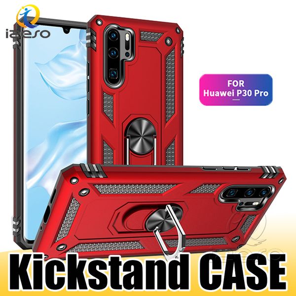 

For huawei p30 pro p20 p mart y6 y7 2019 hybrid armor kick tand phone ca e hockproof metal ring holder hard back cover ize o