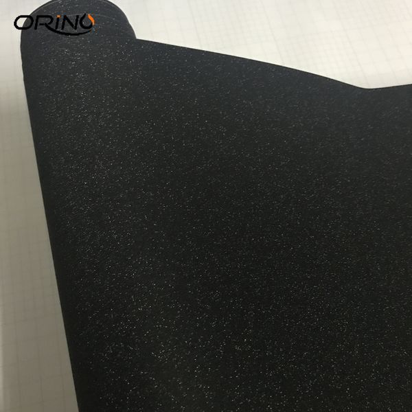 Car Styling Black Sandy Glitter Vinyl Car Wrap Sparkle Film con aire pegatina de moto tamaño 1 52x30m Roll2552