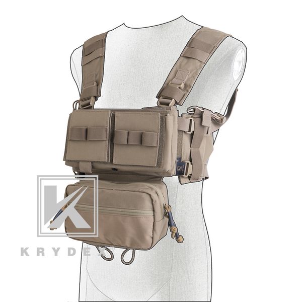 

krydex mk3 tactical chest rig mini spiritus hunting vest ranger tactical carrier vest with magazine pouch, Camo;black