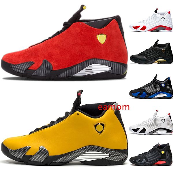 

14 candy cane 14s men basketball shoes black toe desert sand white red yellow mens trainer athletic sports sneakers wholesale