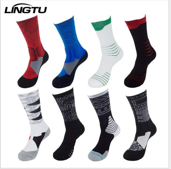 

sweat-absorbent non-slip towel bottom men's basketball socks in the tube, Black