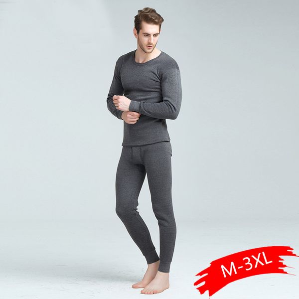 

winter long johns thick men thermal underwear sets keep warm for russian canada and european plus size -4xl casual, Black;white