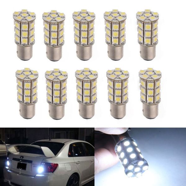 

10x white 1157 bay15d p21/5w 27 smd led tail brake slight 7528 2057 2357 12v 24v