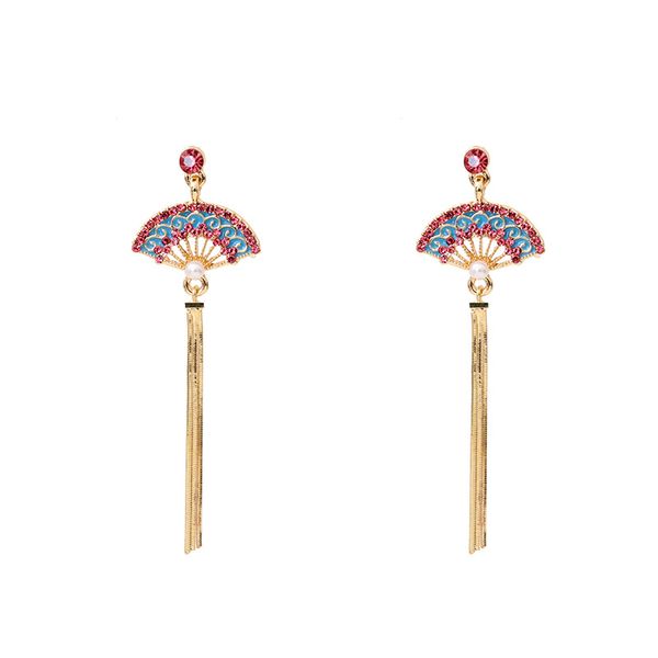 

chinese style 2019 new tide female personality national wind flower denim small earrings creative temperament retail wholesale, Silver