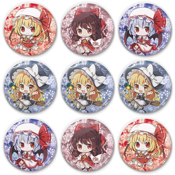 

women brooch design ladies touhou project badges enamel pins simple fashion pendant couples elegant trendy metal round broches, Gray
