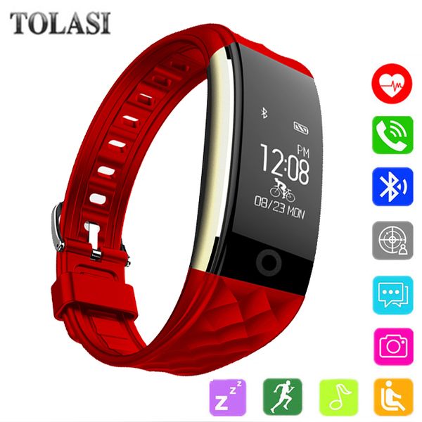 

tolasi bluetooth smart watch with heart rate monitor pedometer cycling fitness tracker bracelet reminder smartwatch women 2018, Slivery;brown