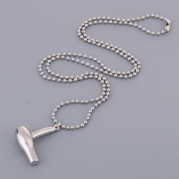 

unique hair dryer pendant necklace, sweater bag car chain for hairdressers, Silver