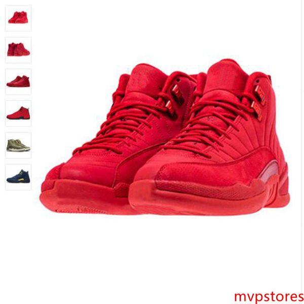 

12 bordeaux dark grey wool basketball shoes white flu game unc gym red taxi gamma french blue suede sneaker us5.5-13