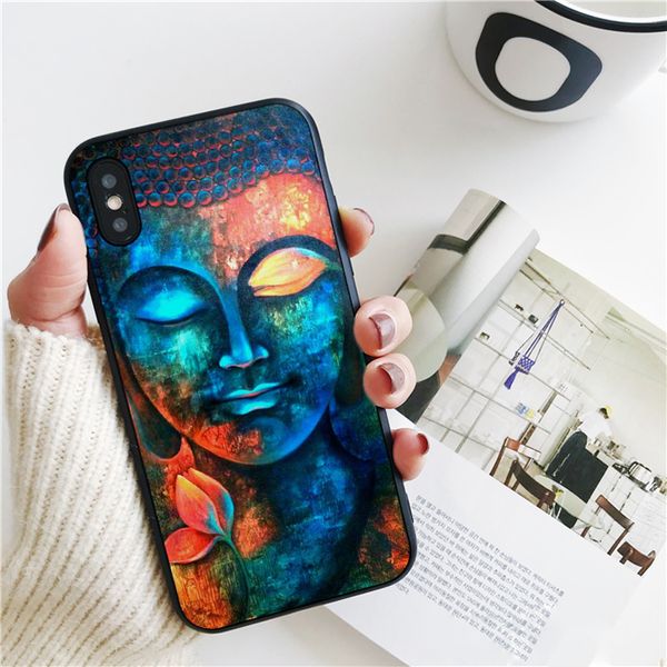 

fundas luxury buddha colorful cover for iphone 11 pro xs max xr case for iphone 8 7 6s plus 5s se case soft silicone cover.