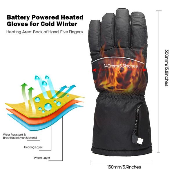 

heated gloves battery powered operated thermal gloves hand warmer for outdoor activities climbing skiing hiking cycling