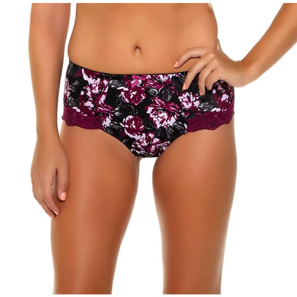 

women's panties 953 underwear women pure cotton crotch modal 6 colors floral print big size xl/xxl/xxxl/4xl/5xl/6xl/7xl high-rise style, Black;pink