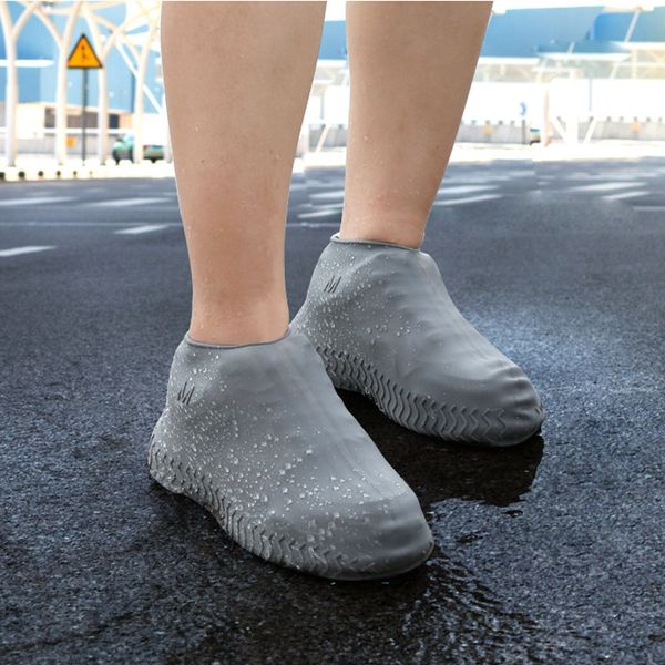 

soft elastic rain boots overshoes non-slip rainproof shoe cover reusable washable silicone rain waterproof shoes cover, Black;red
