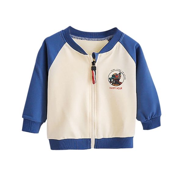 

1pc baby girl boy весна куртки с длинным рукавом хлопка высокого качества печатных пальто малышей малышей вскользь теплые куртки cute одежда, Blue;gray