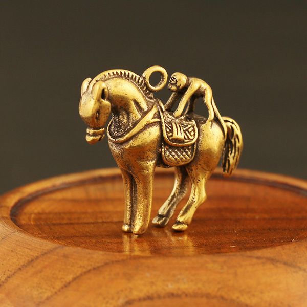 

small ornaments antique pure copper immediately seal hou pendant micro-carving fashionable home bronze decoration charms, Bronze;silver