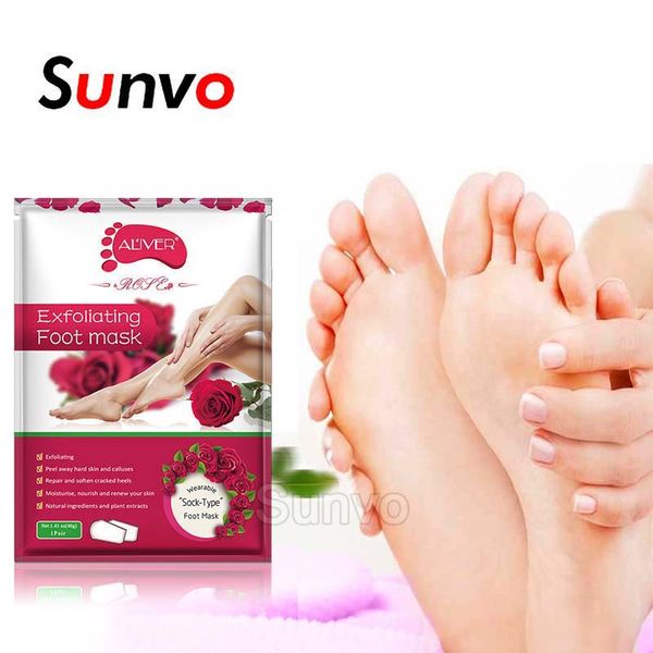 

insole remove dead skin foot mask rose moisturizing detox foot patch socks feet spa exfoliating care pedicure tslm1, Black