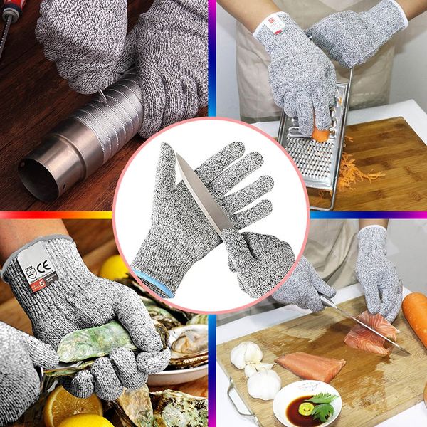 

2019 new safety gloves anti-cut gloves cut proof stab resistant stainless steel wire metal mesh kitchen butche golf training aids