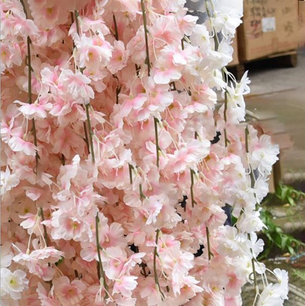 

180cm silk artificial flower cherry blossoms simulation vine wedding decoration handmade flower garland wedding home party decor decorative