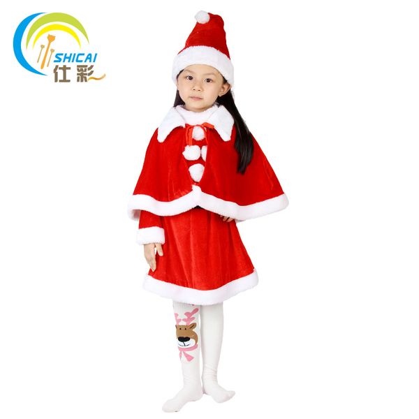 

2018 new style children's shawl dress santa claus costume christmas show dress men and women models costumes costume suits