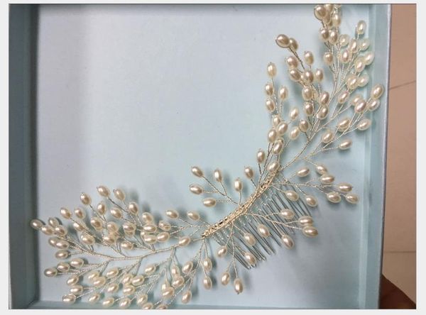 

свадебный ручной работы жемчуг гребень для волос белое свадебное платье аксессуары головной убор свадебные украшения, Silver