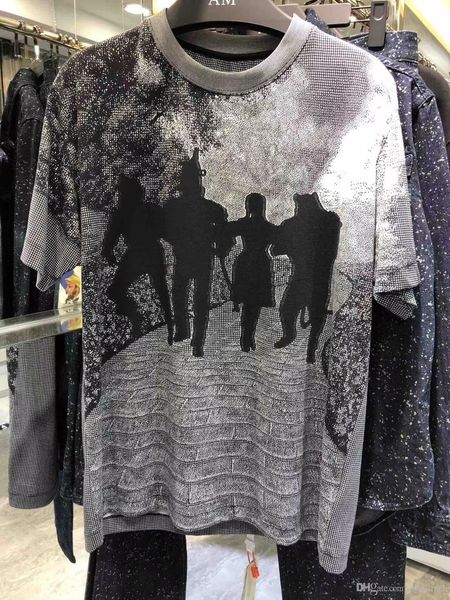 

2019 fashion mens cartoon character printing t shirts us size tshirts oversize ~ mens new designer short sleeve t shirts, White;black