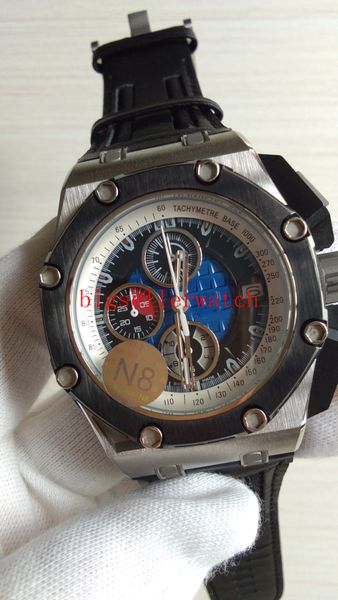 

n8 maker 44mm offshore 316l steel 26290po.oo.a001ve.01 rubber bands vk quartz chronograph working mens watch watches, Slivery;brown