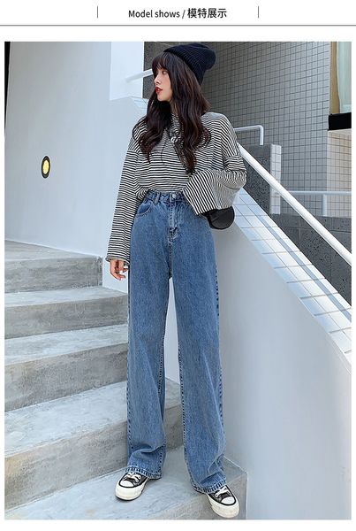 

glitter blue female straight loose jeans haroun pants