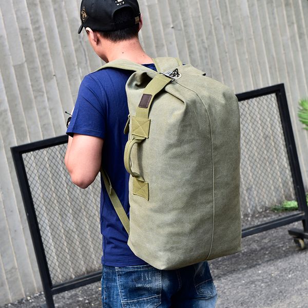 

new fashion large capacity rucksack man travel bag mountaineering backpack male luggage boys canvas bucket shoulder bags men backpacks