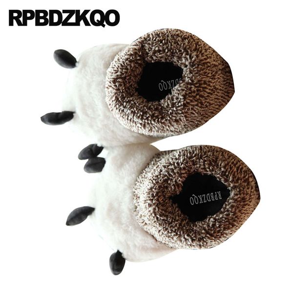 

plush dinosaur fuzzy 13 wide fit shoes ladies winter faux fur 44 footwear cartoon women bedroom fluffy house animal funny floor, Black