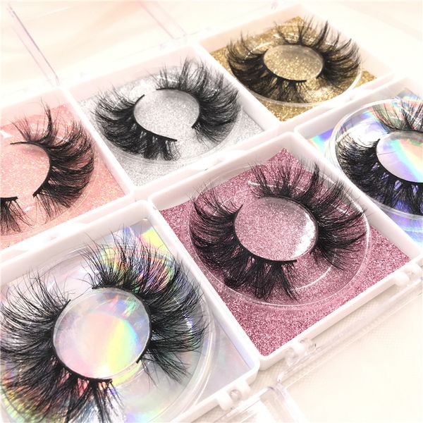 

custom packaging private logo packaging box 5d mink eyelashes dramatic thickness handmade 27mm false eye lashes