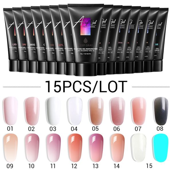 

Modelones 15 Шт. / Лот Прозрачный Extend Led Gel Soak Off Builder Гель-лак для ногтей Полуперманентное