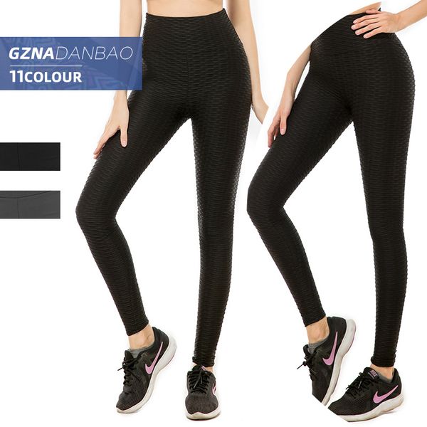 

solid color yoga pants women's high waist hip lifting fitness bottoming pants quick dry sports wear gym ankle-length, White;red