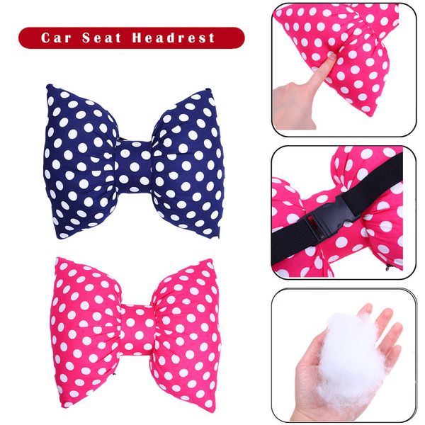 

bowknot spot style headrest cushion car interior essential decoration neck pillow protect your neck tool