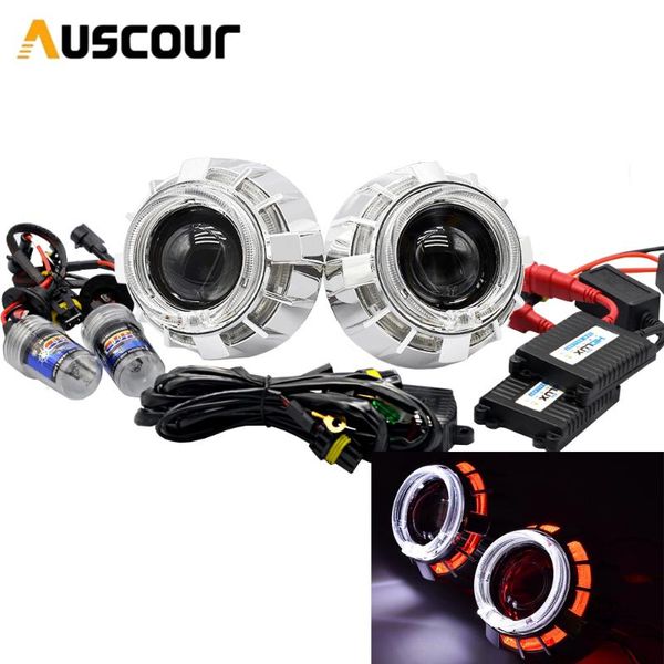 

2.5 inch mini bi xenon hid projector lens for led day running angel eyes mask h1 h4 h7 retrofit motorcycle car assembly kit