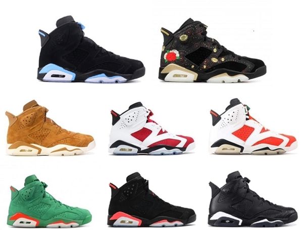 

with box mens and womens basketball shoes 6s black cat alternate gatorade green university blue carmine for men brand designer sneakers