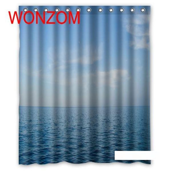 2019 3d Sky Tree Beach Shower Curtain Durable Fabric Mildew