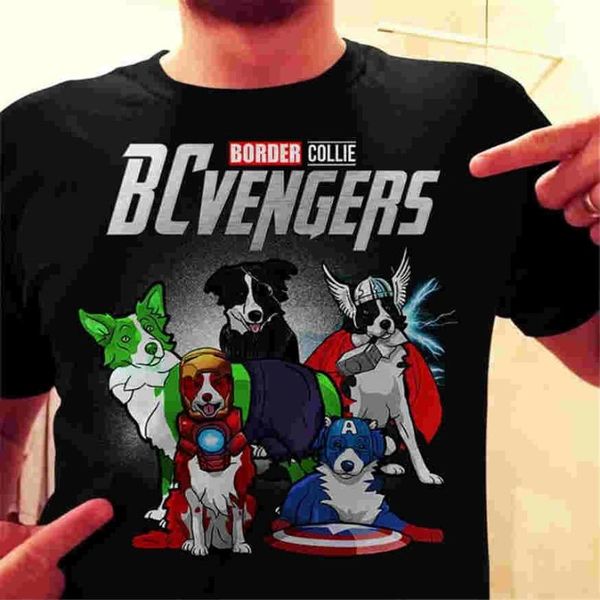 

бордер-колли эндшпиль bcvengers собака футболка черный хлопок мужчины s-6xl 20-й 30-й 40-й 50-й день рождения футболка, White;black