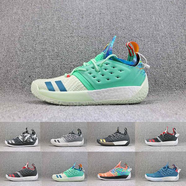

2019 james harden 2 vol.2 mens basketball shoes trainers green graffiti championship mvp finals sports designer sneakers size 40-46, Black