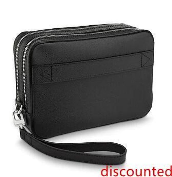 

m32902 neo pavel men fashion double zipper clutch bags real caviar lambskin wallets key card holders purse clutches evening