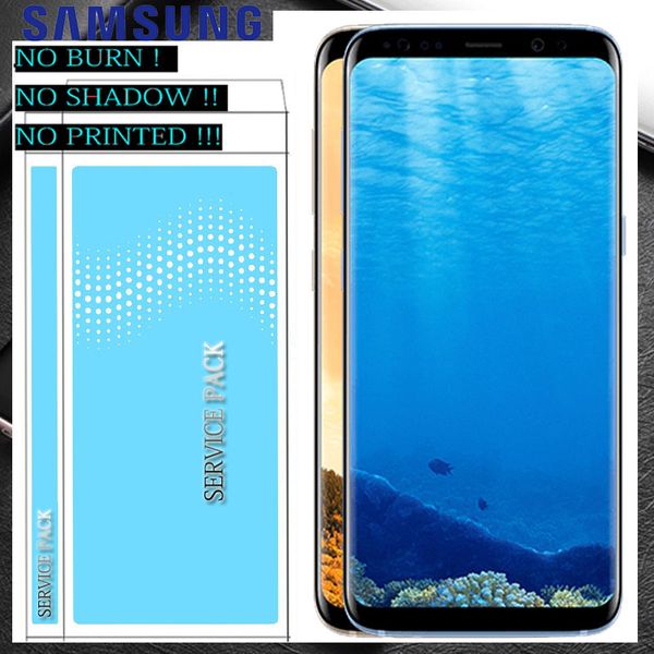 

100% оригинал Super AMOLED S8 LCD с рамкой для Samsung Galaxy S8 G950 G950F Дисплей S8 Plus G955 G955F сенсорного